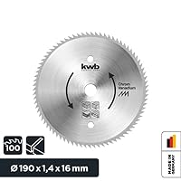 kwb Kreissägeblatt 190 x 16 mm, Made in Germany, sehr feine Schnitte, Sägeblatt geeignet für Holzpaneele, Profilholz und Weichholz – Ansicht 2