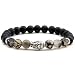 Top Plaza Jewelry - Mens Womens Cool Black Matte Agate Gems 9MM Beads Stretch Bracelet with Dragon Vein Agate Tiger Eye Beads£¨Buddha Head£©