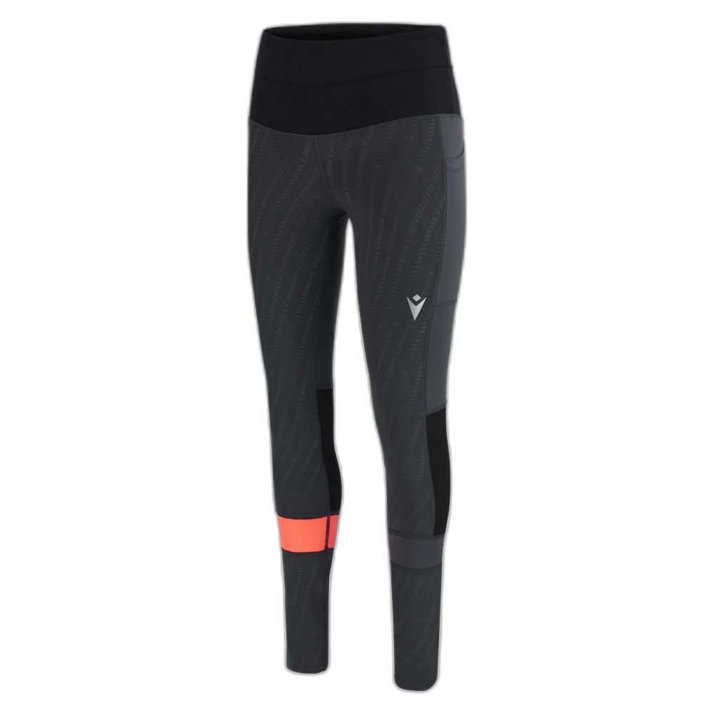 Macron - Run Fcc Clover Light Strtch Long Pants Wmn Mgry/Blk/Ncor, Pantaloni Running Donna