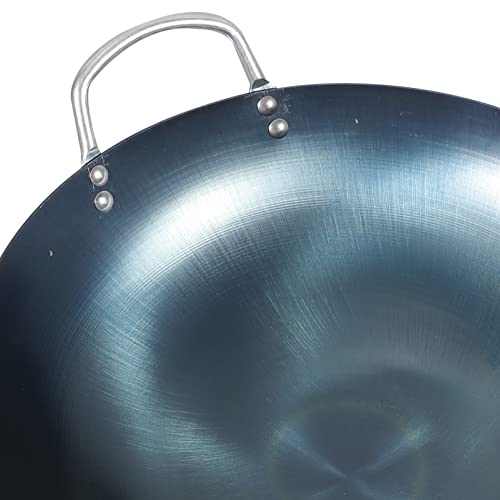 Wok de hierro PRETYZOOM 32 cm con tapa antiadherente miniatura 7