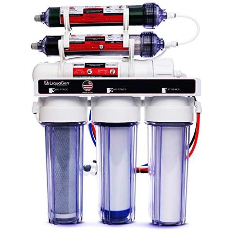 LiquaGen - 6 Stage Portable Dual Use Drinking and Aquarium Reef/Deionization | Reverse Osmosis Water Filter System RO/DI | w/pH Alkaline Mineral Restoration Filter | 0 TDS | 150 GPD Cover