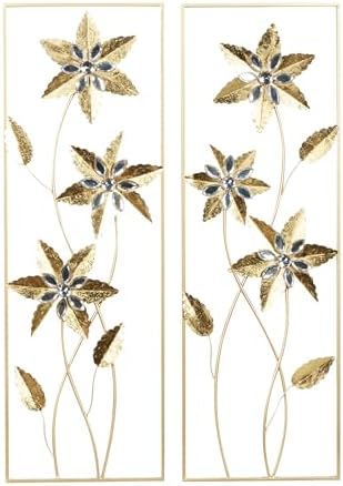 Deco 79 Metal Floral Wall Decor, 46 x 3 x 26, Blue Deco 79 Metal Floral Wall Decor, 46 x 3 x 26, Blue