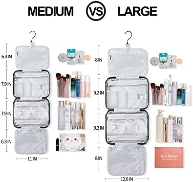 Large Hanging Toiletry Bag, Water-resistant Travel Toiletry Bag, Large Makeup Cosmetic Case Organizer for Full-Sized Shampoo, Container, Travel Accessories (Black, Large) 3 Large Hanging Toiletry Bag, Water-resistant Travel Toiletry Bag, Large Makeup Cosmetic Case Organizer for Full-Sized Shampoo, Container, Travel Accessories (Black, Large)