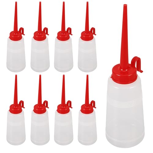 Genérico Botella Exprimible para Aceite Boquilla Puntiaguda Roja 150 Ml Plástico Flexible Irrompible Resistente a Fugas Envase Multiusos para Aceites Ligeros y Disolventes Reutilizable