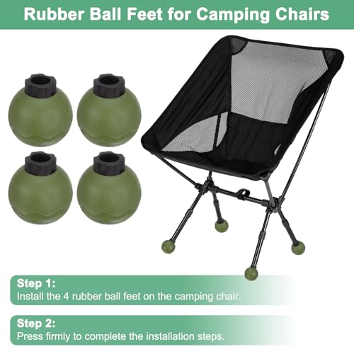 Pieds à billes pour chaise de camping sur herbe et sable fin
