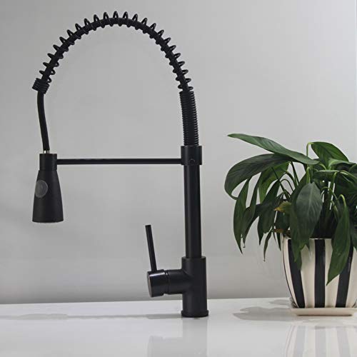 Mitigeur de cuisine noir rotatif pour simplifier la vaisselle