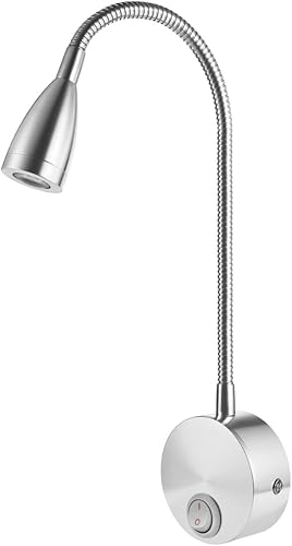 Luz de lectura LED para montaje en pared, 360 grados, brazo flexible, luces de pared para dormitorio, lámpara de noche con (blanco cálido)