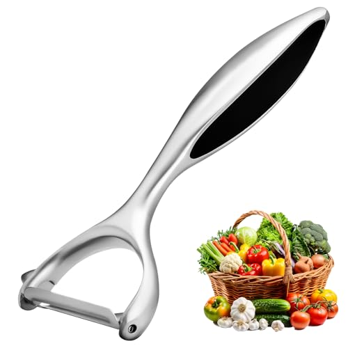Kezidhp Éplucheur de Légumes en Acier Inoxydable Professionnel - Économe Polyvalent pour Pommes de Terre, Carottes, Aubergines, Poires, Mangues et Concombres - Poignée Ergonomique Antidérapante