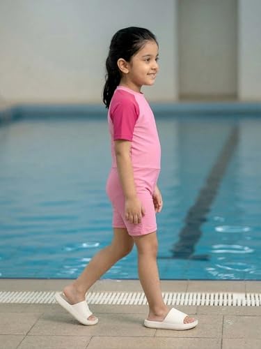 Image of KiddoPanti Boys & Girls Half Sleeve Mid Thigh Length Swim Suit