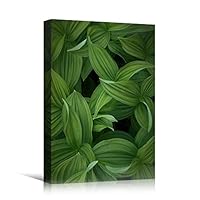 Canvas Wall Art Leaves Arrangement Abstract Colorful Contemporary Hallway Mixed Media Multicolor Patterns - 12x18 inches