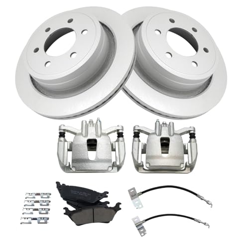 Image of TRQ Brake Pad & Rotor Kit Premium G-Coated Ceramic Compatible with 2015-2017 Ford F-150