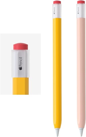 2 Pack Silicone Pencil Case Compatible with Apple Pencil 2nd Generation Only,Case Cover Sleeve Accessories Protective Skin HolderMust Read Installation Instructions [Yellow,Blush]