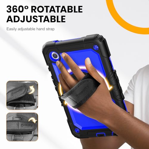 Timecity for Samsung Galaxy Tab A9 Case 8.7'' 2023 SM-X110/X115/X117, with Built-in Screen Protector,360° Swivel Stand,Hand Strap&Shoulder Strap Case for Galaxy Tab A9 2023- Dark Blue by timecity - Used condition - Image 8