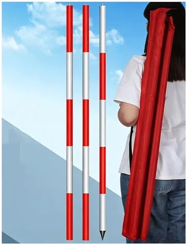 Lightweight 300cm Spliced PE Folding Surveying Pole - Ideal for Land Surveying, Road Work, Plumb Checking & Tree Height Measurement (117in)