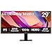 LG UltraWide Monitor 29U511A - UWFHD 1080p IPS 29 inch, 100Hz, 5ms GtG, HDR10, Office and Desktop display, Reader Mode & Flicker Safe, Smart Energy Saving, DisplayPort, HDMI, Black