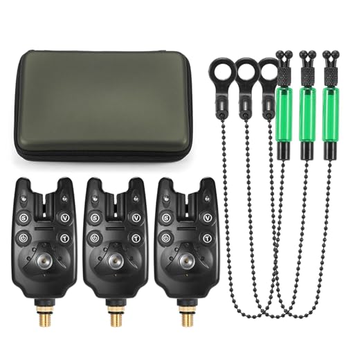 Indicador de alarma LED y alarma de mordedura de pesca digital con swinger de cadena