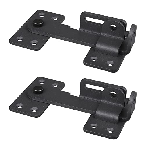 Kswlor Flip Latch Lock,180°Design Heavy Duty Gate Latch With Padlock Hole,Safety Door Bolt Latch Lock Suitable For Wooden Fences,Barn Door Lock,Fence Gate,Shed Lock,Cabinet,Black (2 Pcs) #TOP7