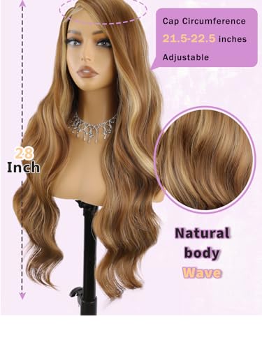 NOSTALGIA Right Side Part Body Wave Synthetic Wig, Honey Blonde - image 3