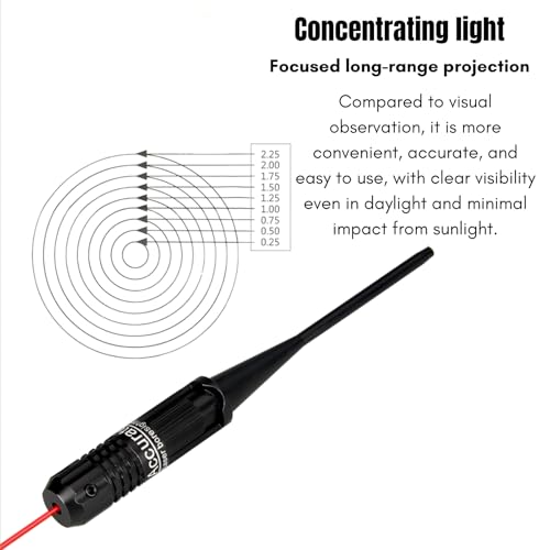 Ouitble Bore Sighter, .22~.50 Laser Bore Sighter Kit Visierkartusche Boresight Kollimator Zielverfolgungswerkzeug Aluminiumlegierung für horizontale Kalibrierung