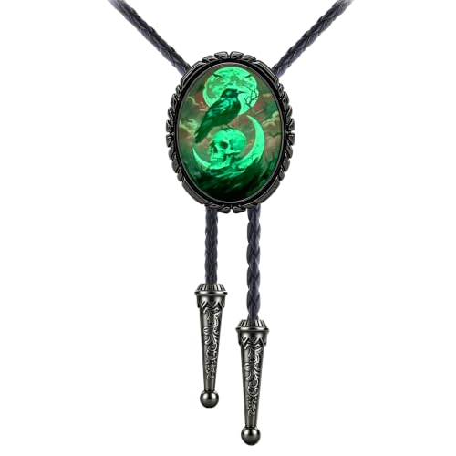 Image of Jeilwiy Bolo Tie for Men Western Cowboy Gothic Bolo Tie Necklace Halloween