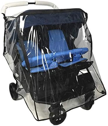 Stroller Rain Cover,Universal Rain Cover for Side by Side Baby Stroller, Double Stroller Cover for Rain and Wind,Baby Outdoor Activities Accessories.