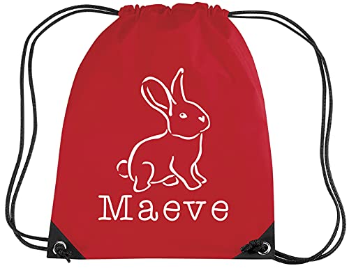 Edward Sinclair Conejito ilustrado personalizado con bolsa de cordón con nombre, rosso, Taille unique Cover