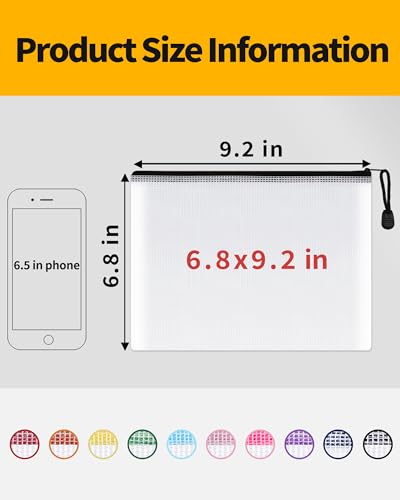 Image of SUNEE Mesh Zipper Pouch 6.8x9.2 in (Black, 30 Packs), Mesh Bags with Zipper for School Office Supplies, Puzzles & Games, Travel Accessories, Waterproof Pouches for Organizing