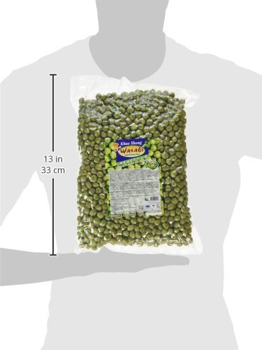 Khao Shong - Grüne Erbsen im Teigmantel mit Wasabi Geschmack - Scharfer Asia Snack & Knabberartikel - Original aus Thailand - 1 x 1 kg Vorratspack