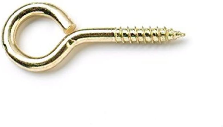 Merriway BH05411 Screw Eye Electro-Brassed Steel 25mm, Set of 100 Piece