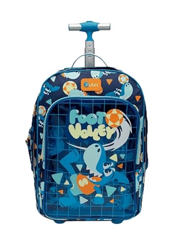 PUKET - Mochila com Rodinha Menino Tubarão Futevôlei Azul Marinho