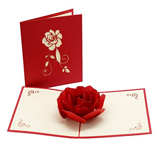Lipfer 3D Rose Shape-Karten Popup-Karten Valentine Geburtstags...