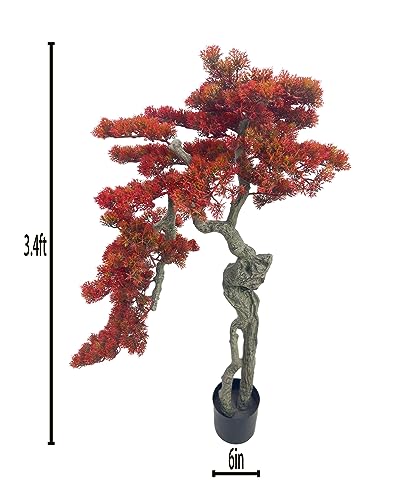 AfanD 3.5ft(43in) AfanD Artificial Bonsai Tree Juniper Faux Plants Indoor Big Fake Plants Decor with Ceramic Pots for Home Table Office Desk Bathroom Shelf Bedroom Living Room Farmhouse Decorations