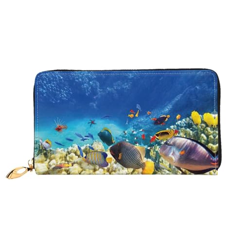 Pochette de voyage en cuir pour femme imprimé poisson idéal pour vos vacances
