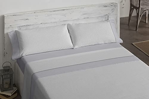 Burrito Blanco | Juego sábanas Gris 674 | para Cama de 135 cm (+ Medidas Disponibles) | Juego de sábanas 135 | Cama Doble 135