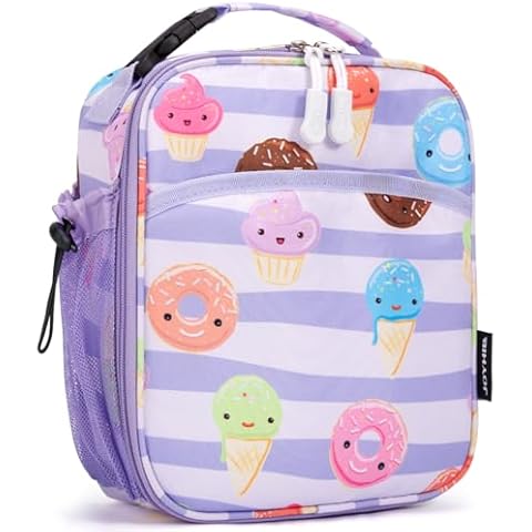 JOYHILL Kids Lunch Box, Insulated Lunch Bag for Teen Girl Boy, Lunch Boxes for Kids with Water Bottle Holder for School, Cute Lunchbox Kawaii Small Lunch Tote Toddler Donut Cover