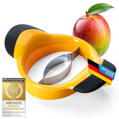 Dimono® Mangoschäler Mangoschneider aus Edelstahl; Mango teilen & entkernen; Mango-Entkerner mit Edelstahlklinge