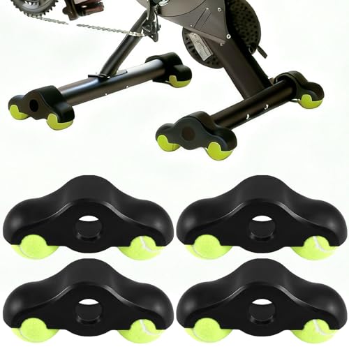 4 Pezzi Rocker Plate Feet, Accessori per Kickr Core 2 Rullo da Allenamento, Ciclismo Indoor Adattatori per Piedi Tennis, con 8 Palline Tennis, piedi Tennis Rullo Allenamento per Wahoo Kickr Core (4)