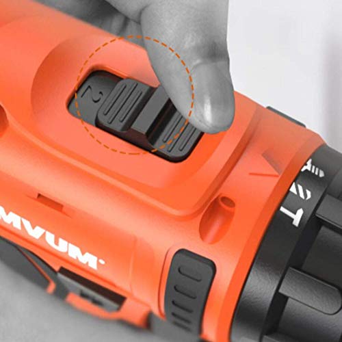 Samnuerly Power Digital Display Akku-Bohrschrauber LED-Leuchten Zwei-Gang-Einstellung Drehmoment Kombibohrer-Set Elektrobohrschrauber Endurance High Torque, Schwarz – Bild 3