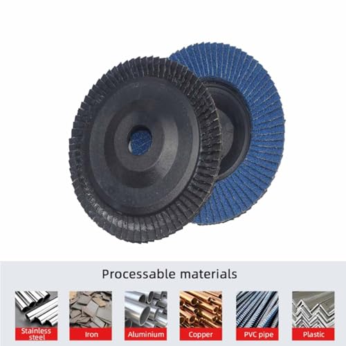 WOMGF 10 Stück Fächerscheiben ø 76 mm x 10 mm Lamellenscheiben Körnung 120 Fächerschleifscheibe für Winkelschleifer Schleifscheiben