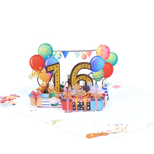 Cartão de agradecimento 3D Happy Birthday Ages Number Handwriting Blessing For Expressing Blessing G