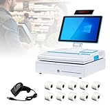 【Écran tactile haute définition】Cette caisse enregistreuse électronique est dotée d'un écran tactile de 15,6 pouces, d'un écran client de 15,6 pouces (configuration double écran), d'un afficheur numérique LED à 8 chiffres (configuration simple écran), d'un tiroir-caisse en métal, d'un clavier dédié à 101 touches, d'un lecteur de codes-barres et d'une imprimante thermique de reçus intégrée de 58 mm. C'est une solution complète conçue pour les petites entreprises afin d'optimiser le processus d'encaissement et d'améliorer leur efficacité.