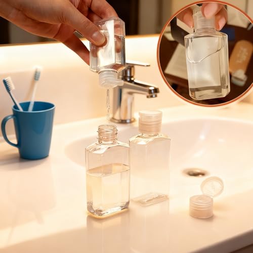 QTLCOHD 100 Pack 1 oz Travel Bottles, Mini Empty Hand Sanitizer Bottles with Flip Caps, Bulk Portable Refillable Containers for Shampoo, Shower Gel, Face Creams, Body Lotions - Thumbnail 6