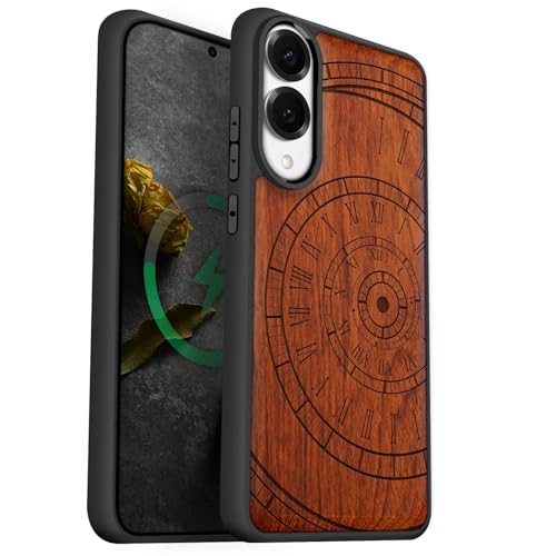 Coque bois Samsung S25 Edge Carveit, étui Magsafe en bois véritable gravé haut de gamme
