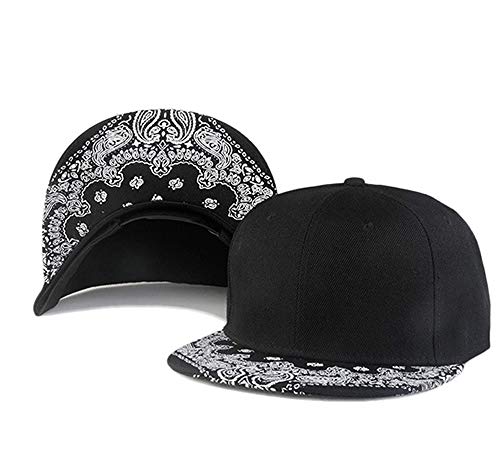 Image of Quanhaigou Floral Flower Hawaiian Cotton Adjustable Snapback Hats Men's Women's Hip-Hop Flat Bill Baseball Caps