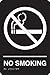Accuform PAD120BK Plastic ADA Braille Tactile Sign, NO Smoking" with Graphic, 9" Length x 6" Width x 1/8" Thickness, White on Black