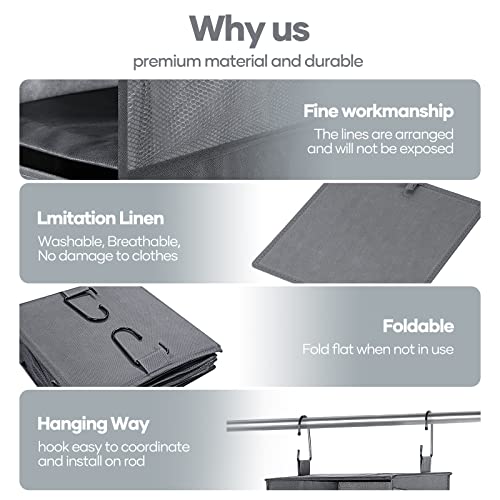 Haitral Hanging Closet Organizer - 6-Shelf Hanging Storage Shelves With 3 Side Pocket - Multi-Function Foldable Cube Wardrobe For Home, Dorm, Apartment #TOP3