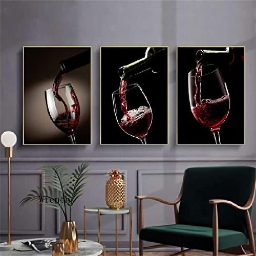 Toile murale vin minimaliste de grand format 60x90cm haute définition