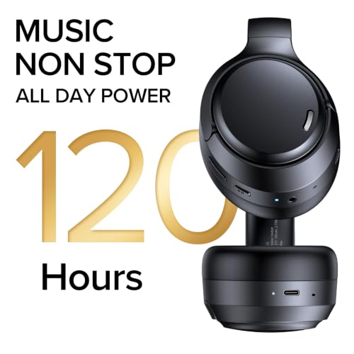 Hybrid Active Noise Cancelling Bluetooth 6.0 Headphones 120H Long Playtime, 6 ENC Mic, Over Ear Headphones Wireless, Hi-Res Audio, Memory Foam Earcup, Transparency Mode ANC Headphone for Travel Office - image 4