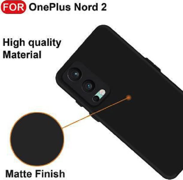 Image of Mobile Back Cover Case for Oneplus Nord 2 (5G) (Silicone Case|CameraProtection|Black SC1510)