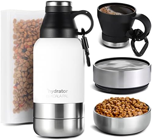 KOALA PAL 32oz Portable Dog Travel Water Bottle + Bowls, Human and Dog Water Bottle, Water Bowl Dispenser, Travel Accessories